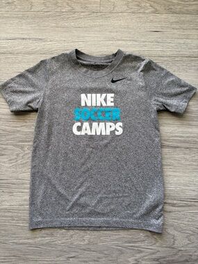 Nike Gray & Teal 'Soccer Camps' Short Sleeve Tee Size M